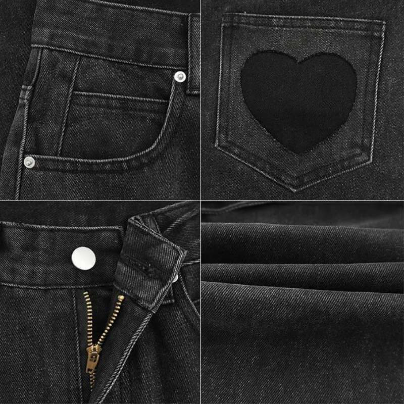 

Jeans Women Harajuku Chic BF Style Trendy Boyfriend Teens Streetwear All-match Autumn Popular Design Ladies Denim Trouser Retro