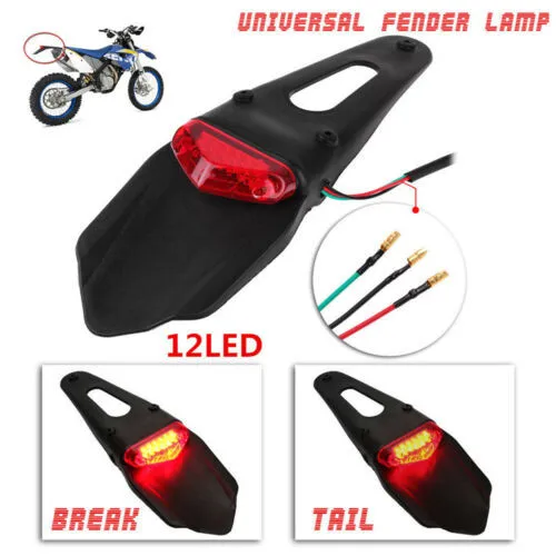 

1 Pc Motorcycle LED Rear Fender Brake Tail Light 12 V For Off Road Enduro Dirt Bike Brand New 12 To 15 Volts
