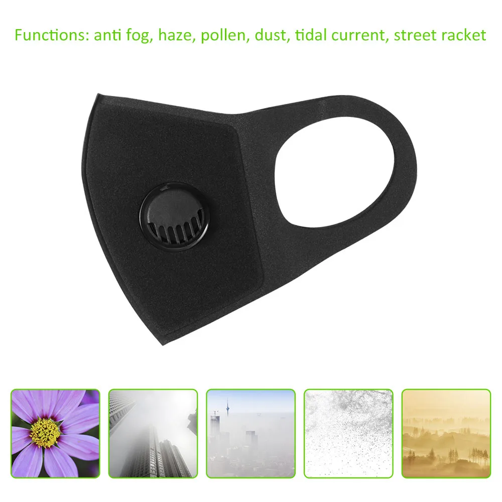 Велоспорт губка маски для лица тренировок респираторы с фильтром черная маска