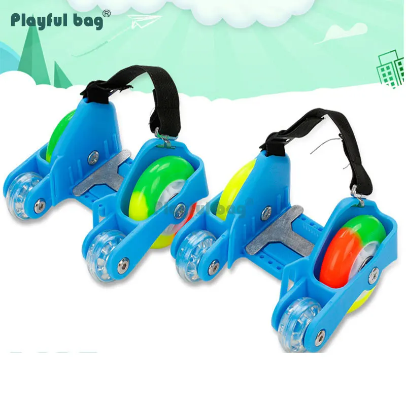 Playful Bag Four wheel skates Auxiliary wheel New PU Flash Adult Children Skating equipment AMB84