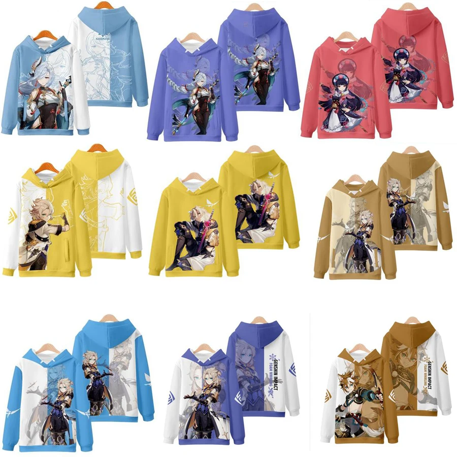 

Game Genshin Impact Cosplay Costume Albedo Shen He Shenhe Yun Jin Yunjin Gorou Xiao Unisex 3D Hoodie Sweatshirt Anime Clothes