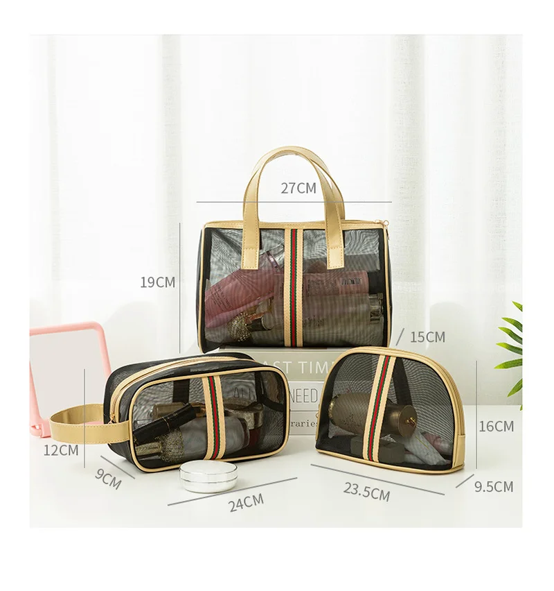 

Bolsa Impermeable Mesh Handbag Travel Cosmetic Storage Bag Transparent Swim Backpacking Gear Mesh Beach Bag Water Proof Pouch