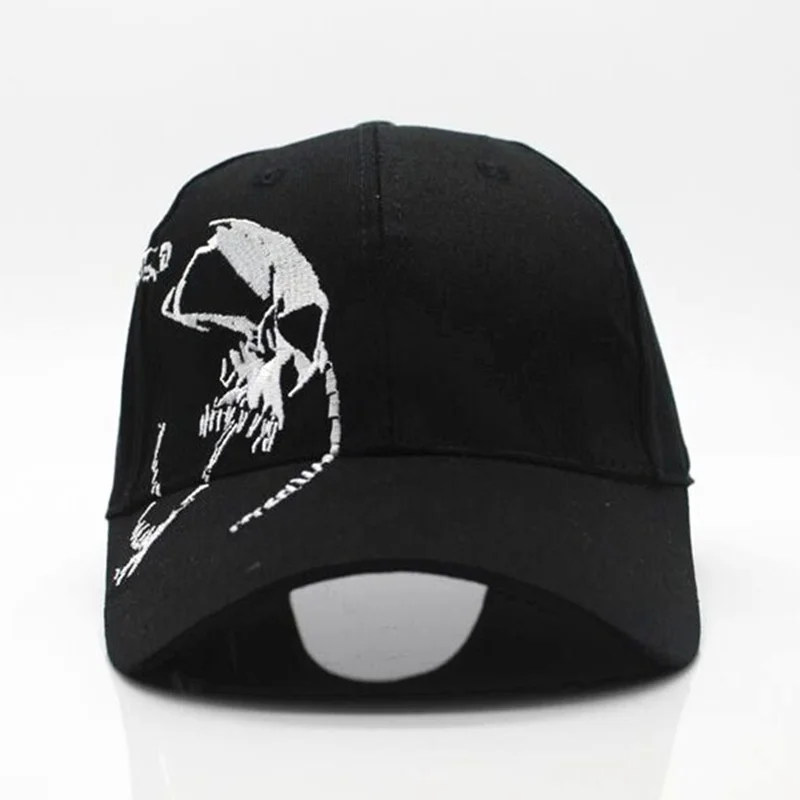 

100% Cotton Outdoor Baseball Cap For Men Unisex High Quality Skull Embroidery Snapback Fashion Sports Hats Women Cap