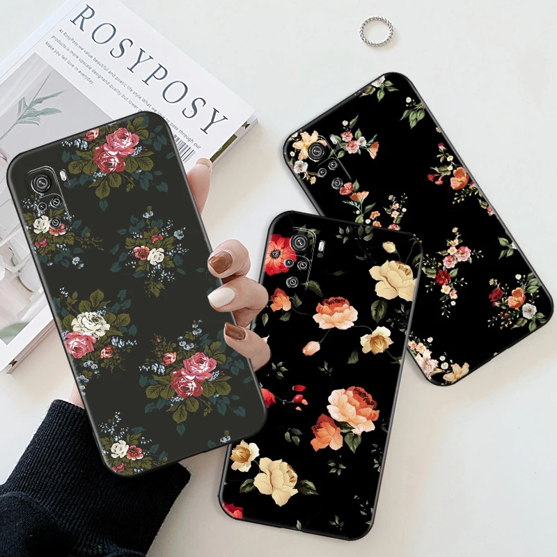 

Phone Case For Xiaomi Redmi 9 9i 9AT 9T 9A 9C Note 10 10 Pro 10T 5G 10S 11 11 Pro Plus Vintage Leaves Flower TPU Back Cover