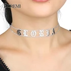DOREMI 2019 старое ожерелье с английскими цифрами имя под заказ чокер ожерелье с персонализированными буквами для девушки готические шикарные ювелирные изделия