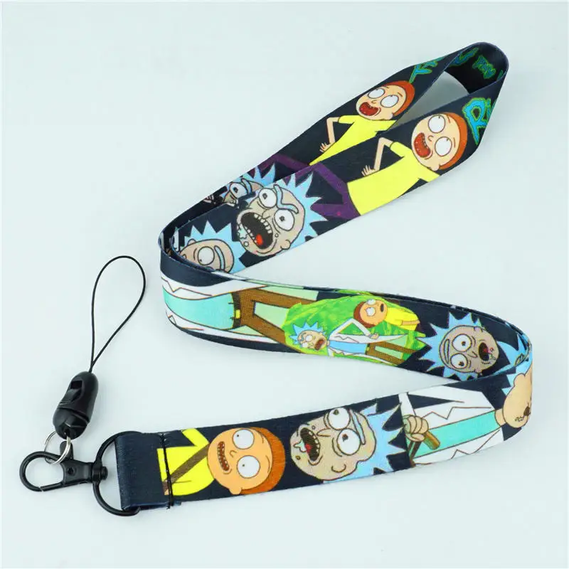 Rick and Morty B Аниме ремешок на шею Черный Дворецкий BLEACH Yu Hakusho Hitman Reborn ID держатель брелка для ключей в подарок - Цвет: Rick and Morty B