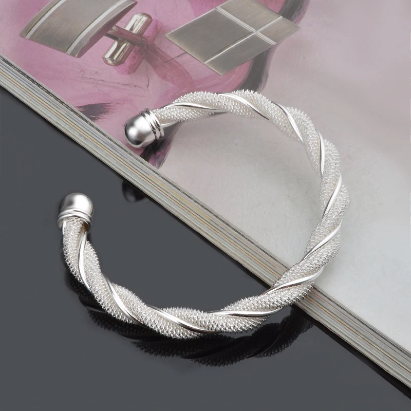 Проволочные сетчатые браслеты для женщин ювелирные изделия открытый жесткий