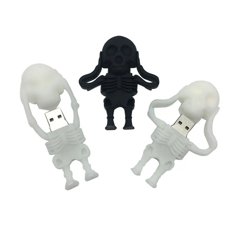 usb флэш-накопитель 128 ГБ, флеш-накопитель 32 ГБ, черный череп, скелет, флешка, 16 ГБ, 8 ГБ, 64 ГБ, usb 2,0, usb память, подарок на Рождество, Хэллоуин
