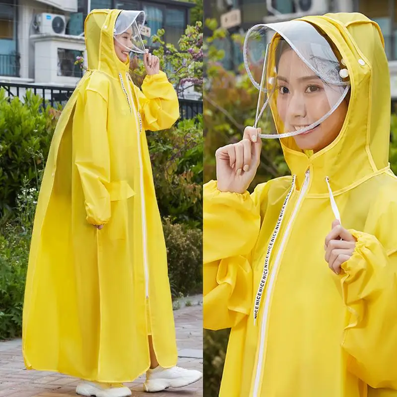 

Raincoat Women's Men's Adult Fashion Transparent Full Body One-Piece Protective Fashion Battery Electric Vehicle Long Poncho