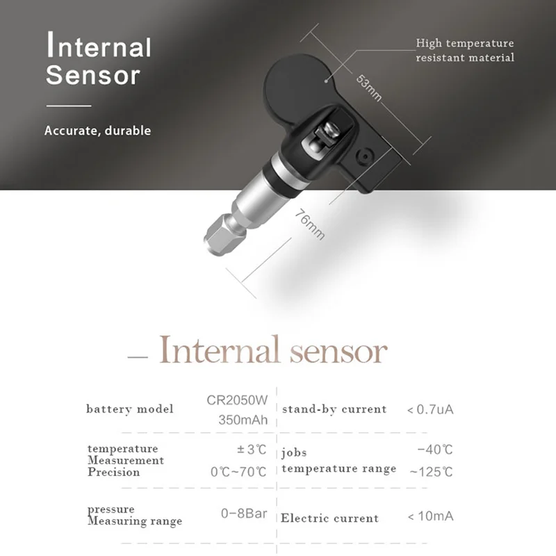 

New Car TPMS for Android USB Tire Pressure Monitoring System Navigation Display Wireless Auto Tyre Pressure Security Alarm(Built