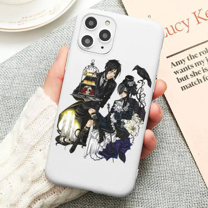 

Black Butler Anime Phone Case Candy Color for iPhone 11 12 mini pro XS MAX 8 7 6 6S Plus X 5S SE 2020 XR Funda