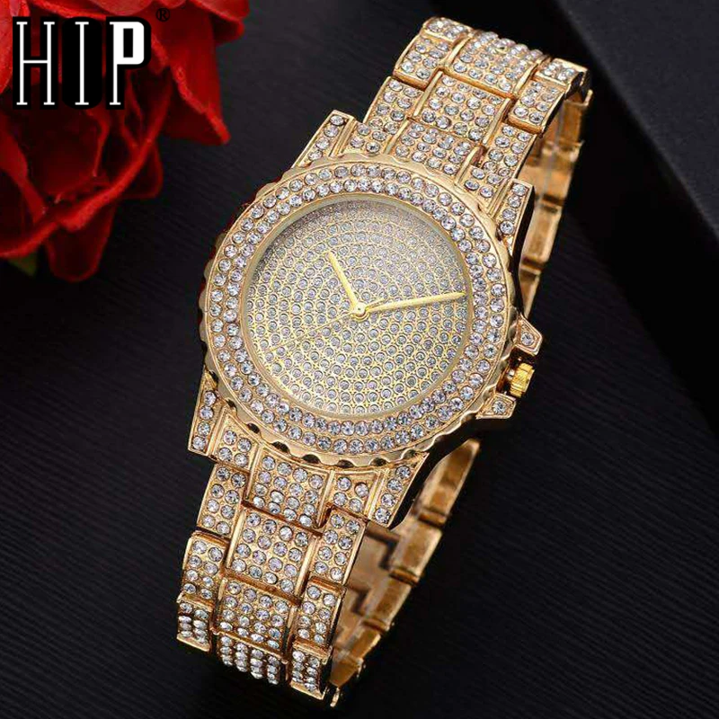 Мужские кварцевые наручные часы с цирконом из нержавеющей стали|Женские часы| |