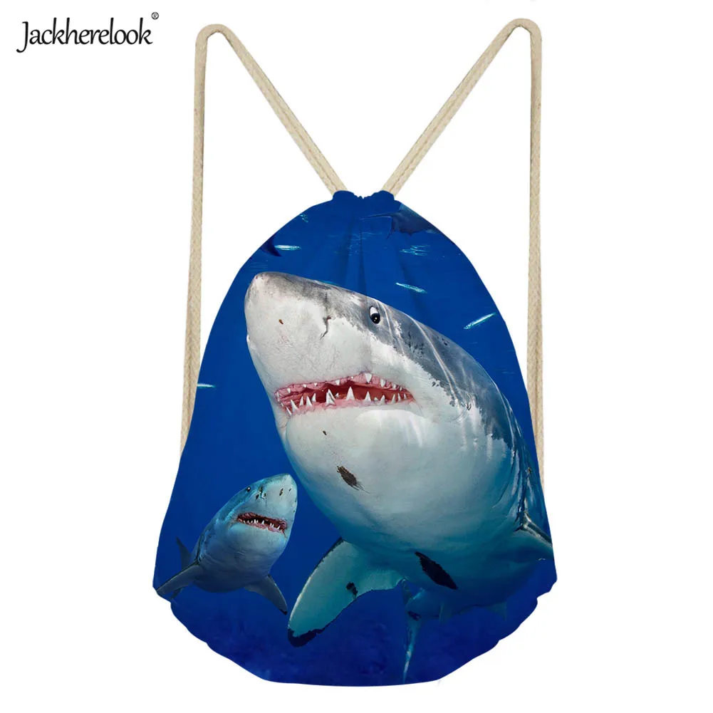 Jackherelook/крутые сумки с принтом акулы и динозавра на шнурке для мальчиков девочек