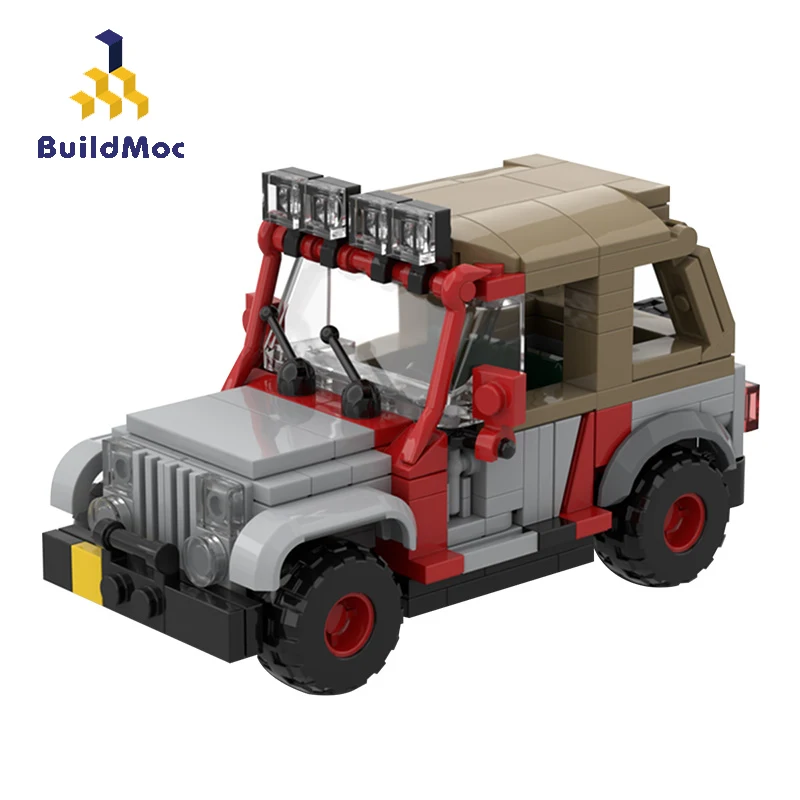 

Buildmoc Jurassic Park World Touring Car Staff Truck Convertible Vehicles Camper Explorer Soldier Building Blocks Kid Toys Gifts