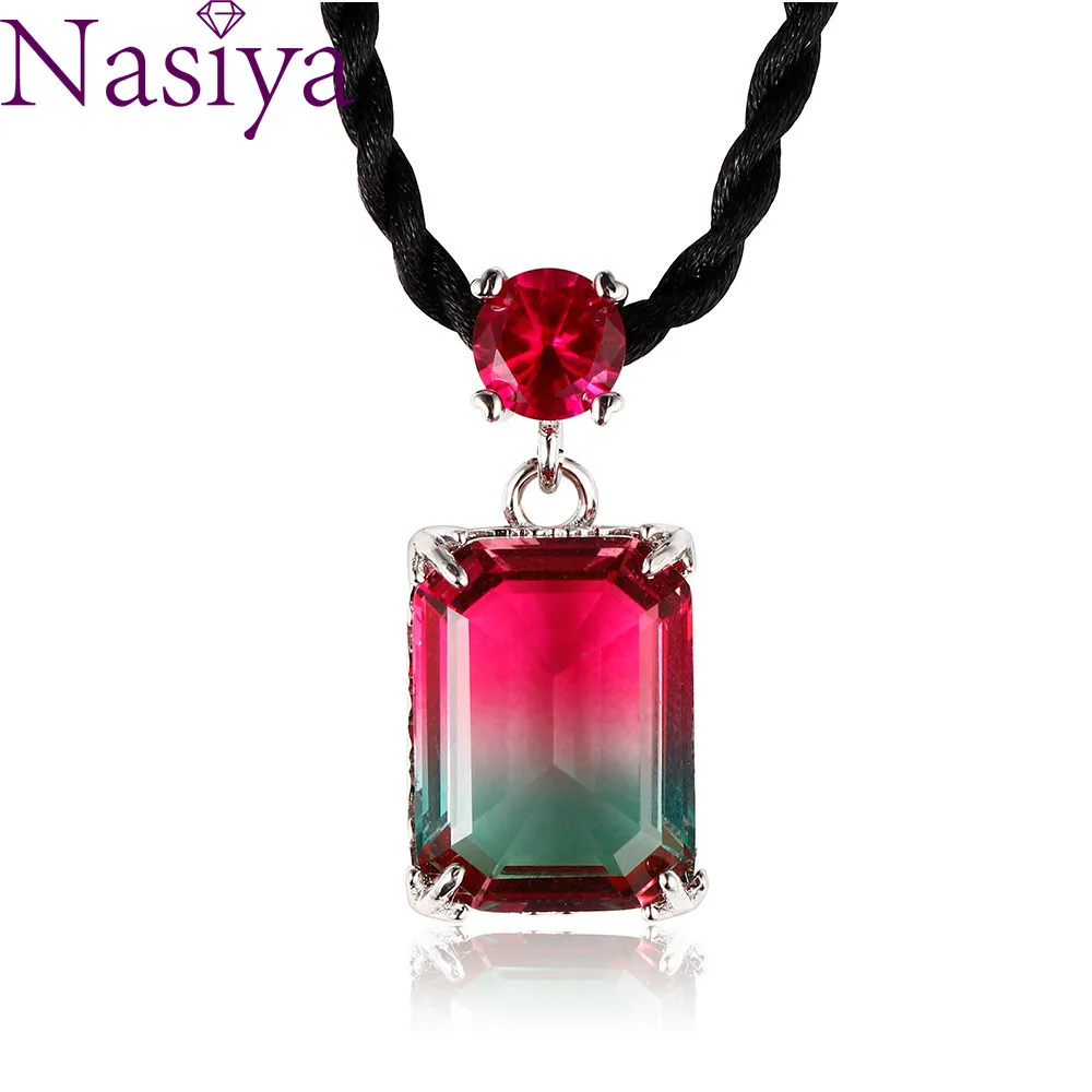 Серебряная подвеска из разноцветного циркония класса AAAAA женское ожерелье