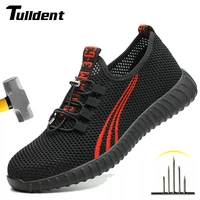 security shoes for men summer breathable boots steel toe anti smashing construction safety work sneakers insurance shoes soft