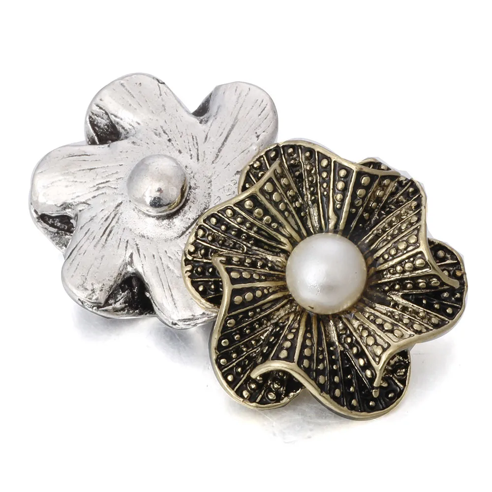 6 шт./лот новые кнопки с цветами металлические защелки для шармов браслетов