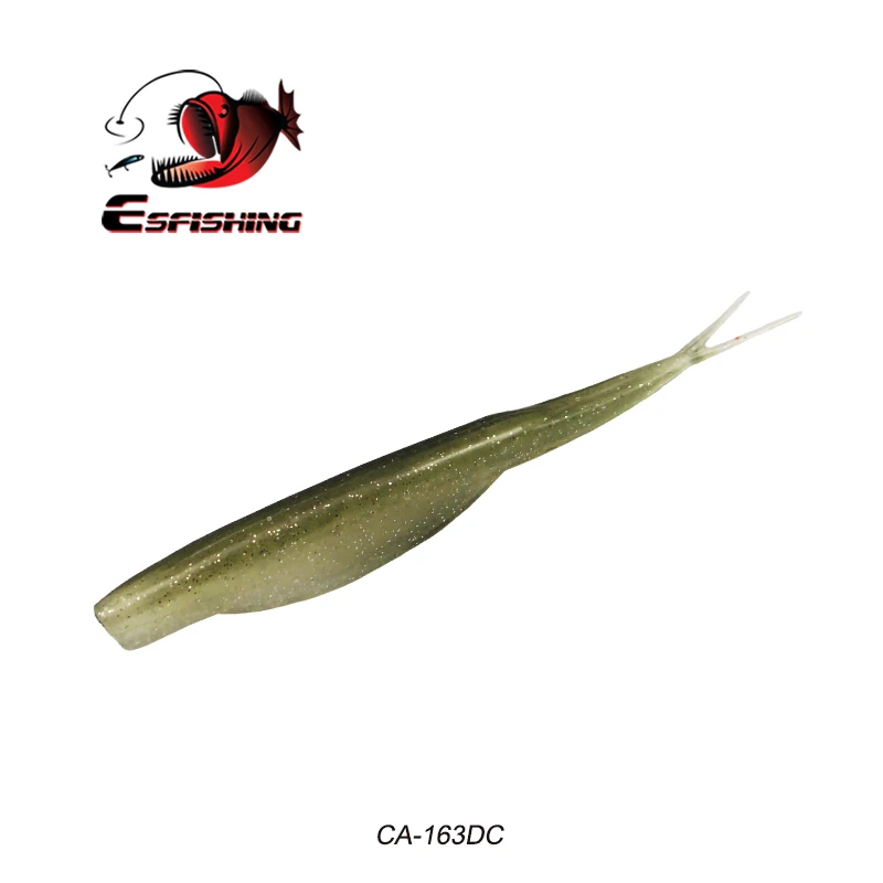 Esfishing гольян приманка супер Fluke 120 мм 6 шт. рыболовные приманки мягкие приманки Leurre souple Карп Рыбалка на щуку Черный Гольян - Цвет: CA163DC