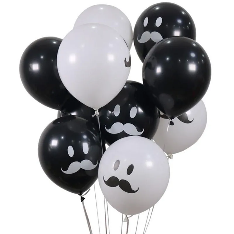 10 шт. латексные воздушные шары с усами 12 дюймов|Воздушные и аксессуары| |
