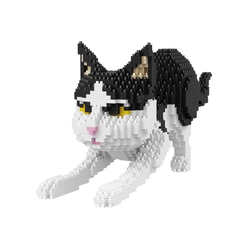 

Balody Animal Black Cat Building Blocks Kit Persian Kitten 3D Model Diamond Magic DIY Mini Bricks Toys for Kids Children Gifts