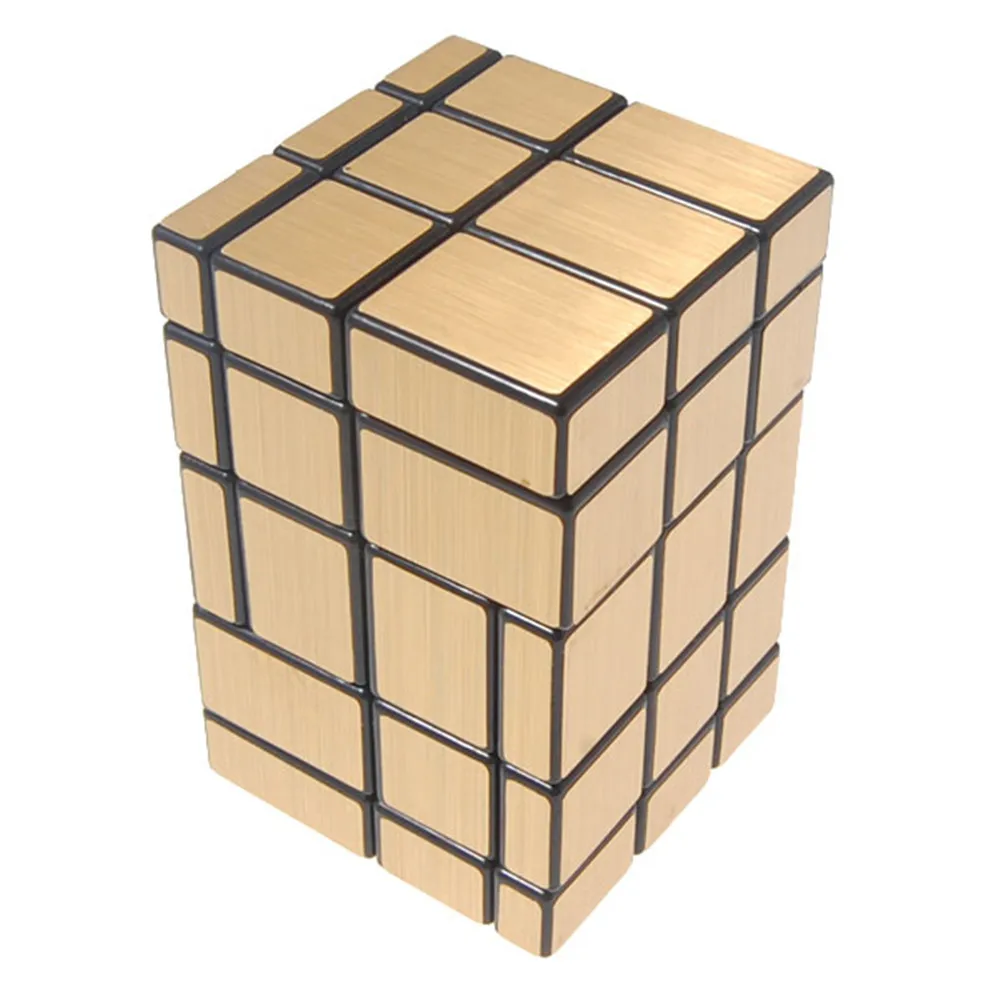 Новинка года 3x3x5 Соединенные зеркальный волшебный куб черный, серебристый цвет развивающие игрушки специальные игрушечные лошадки - Цвет: Gold