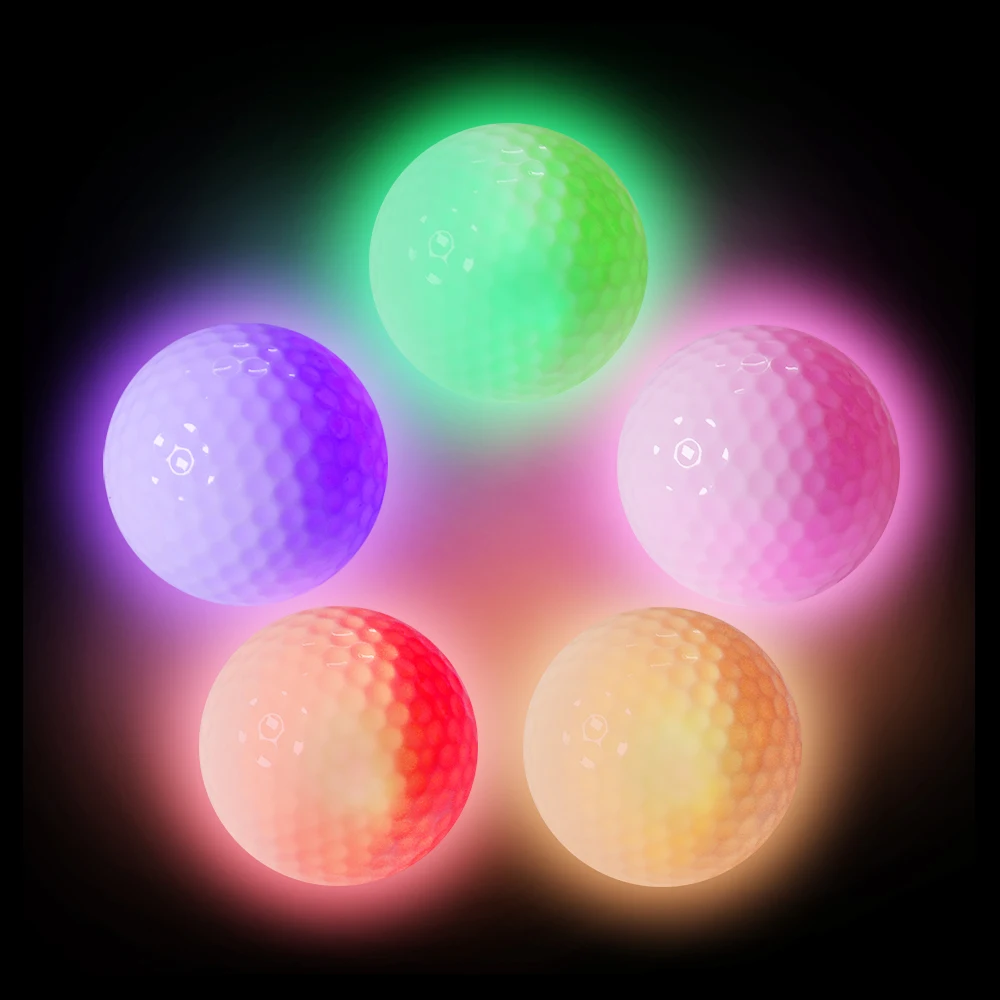 Светящиеся мигающие мячи для гольфа загораются ночной тренировки Спорт