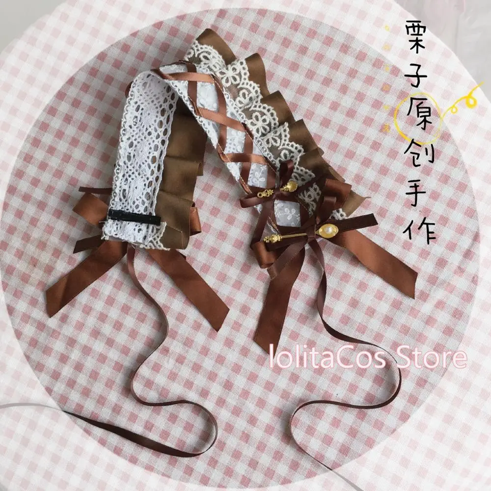 

3 Colors Sweet Lolita Retro Hair Band Hairpin Daily Soft Girl Hair Accessories Cosplay Mori Girl Cross Bandge Lace Bow Headband