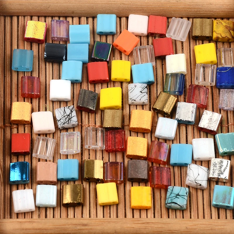 Бусины из чешского стекла с 2 отверстиями 5x5x2 мм для рукоделия изготовления