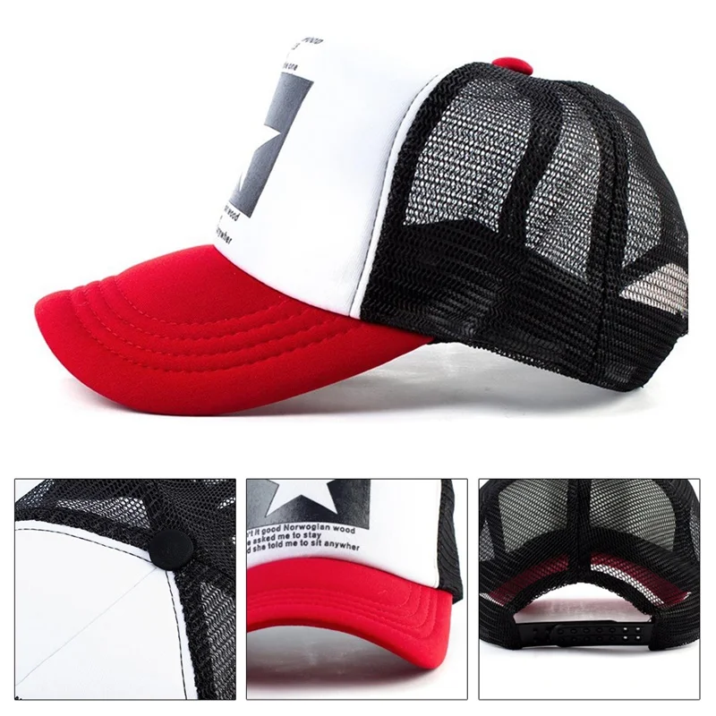 

Unisex Summer Pentagram Baseball Cap Women Man Multicolor Adjustable Sports Hat Male Female Mesh Breathable Snapback Caps