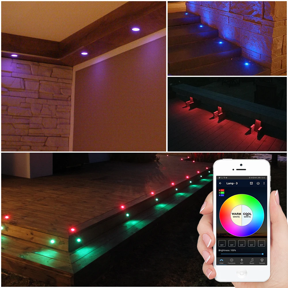 20X61mm 12V RGB RGBW Teresa светодиодный светильник для лестничных колодок с понижающими шаговыми лампами, Водонепроницаемый wifi Bluetooth контроллер с сеткой, таймер, диммер