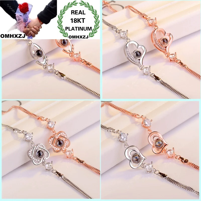 

OMHXZJ оптовая продажа, Европейская мода для женщин и девочек, вечерние, подарок на день рождения, свадьбу, сердце, любовь, Проецирование, 18 кт, б...