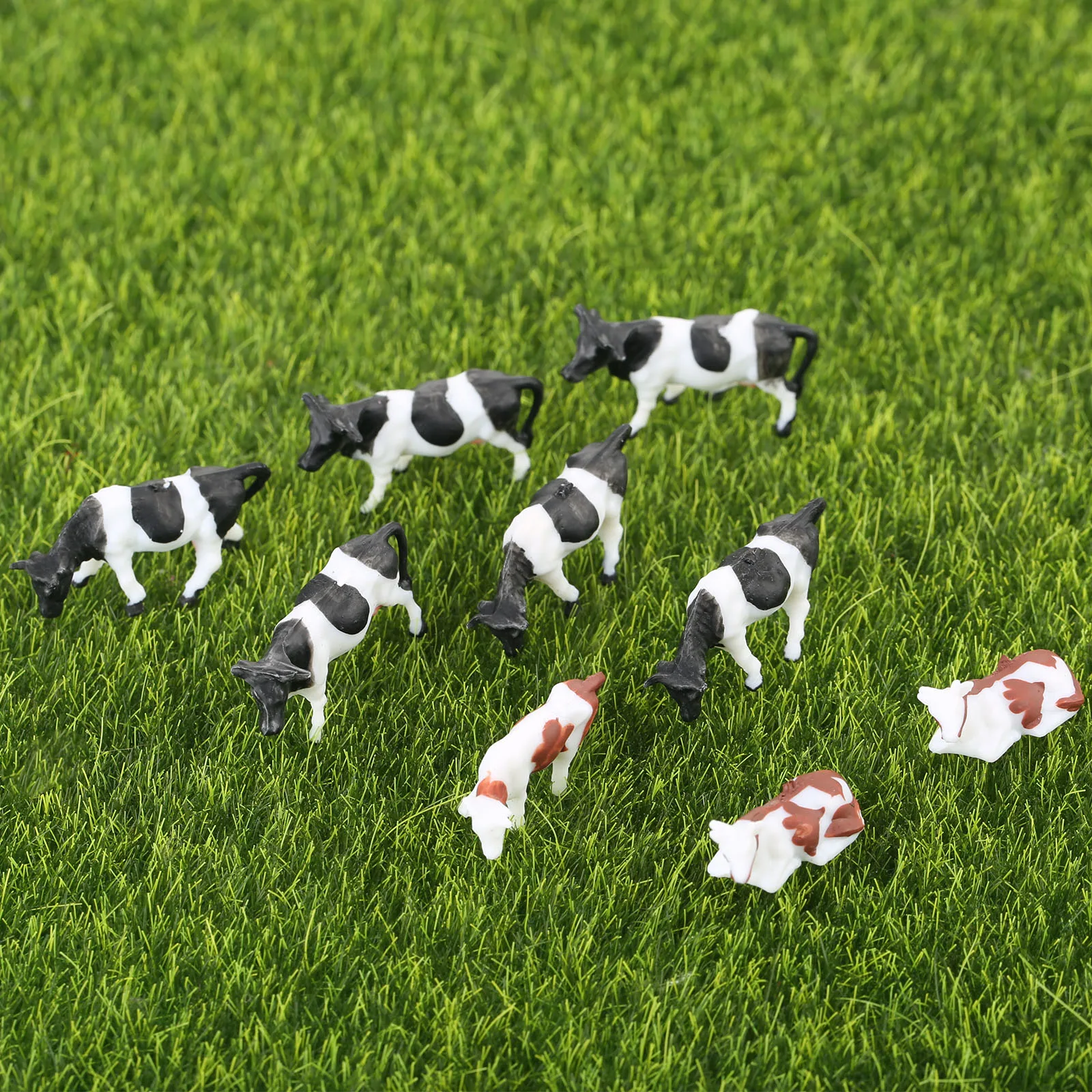 10pcs multicolor 187 model cattle ho scale model train building layout painted animal figures horse model 20mm for train house free global shipping