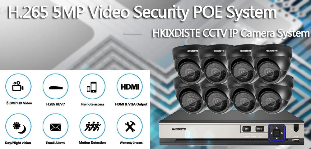 POE NVR 8CH Full HD комплект безопасности 24 шт. Инфракрасные светодиоды IP система наблюдения ссtv комната/вилла улица купольная камера видео набор для наблюдения