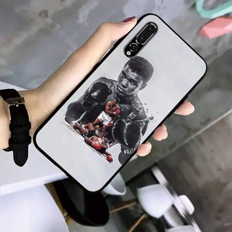

Boxing King Ali Phone Case For Huawei Mate10 20Lite 20X Mate20 30 40 Pro Nova3 4 4E 3i Nova5 5ipro Black Soft TPU Case
