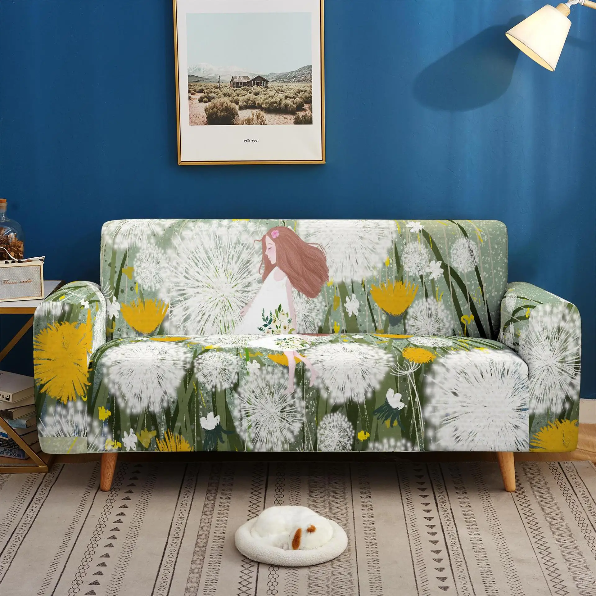 

Dandelion Girl Flower 3D Print Elastic Sofa Covers For Living Room L Shape Sofa Cover One Two Three Four Seaters All-inclusive