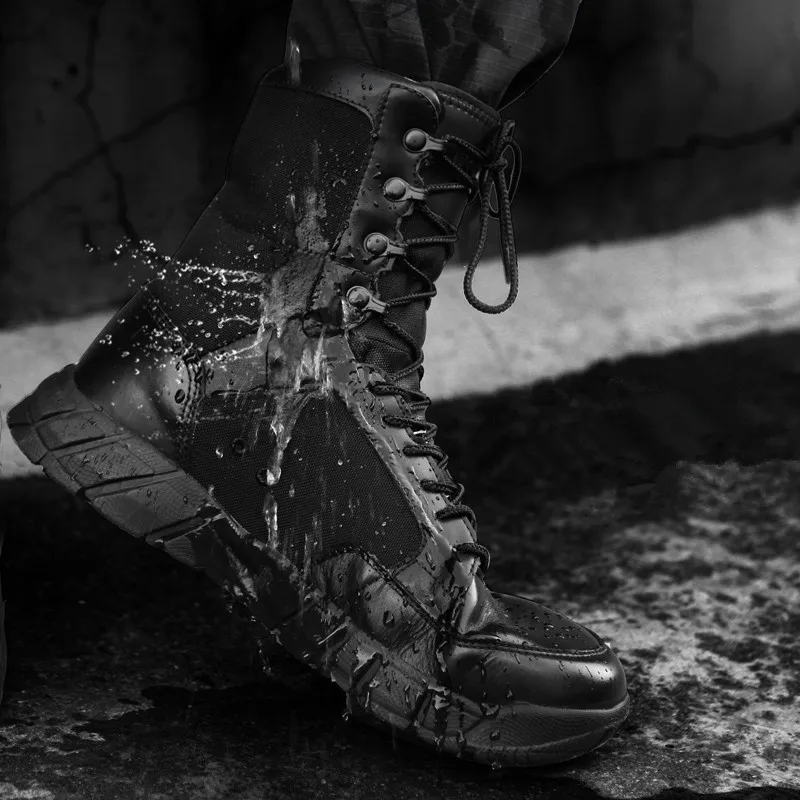 Men Outdoor Climbing Training Waterproof Military Tactical Boots Sports Camping Hiking Ultralight Breathable Combat High Shoes | Спорт и