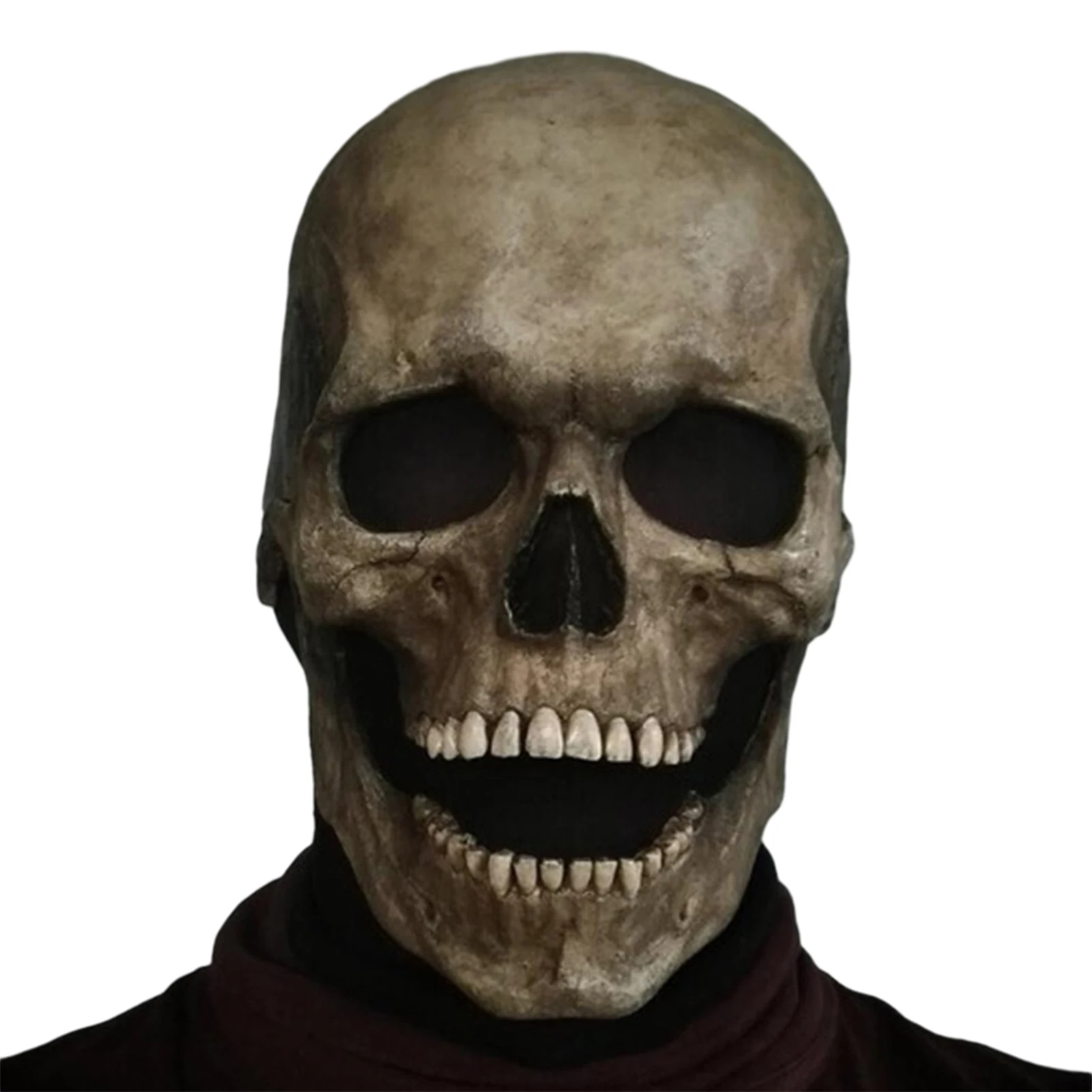 

Full Head Skull Face-Cover/Helmet with Movable Jaw Halloween Darkness Face-Cover for Party Bar and Film Props ASD88