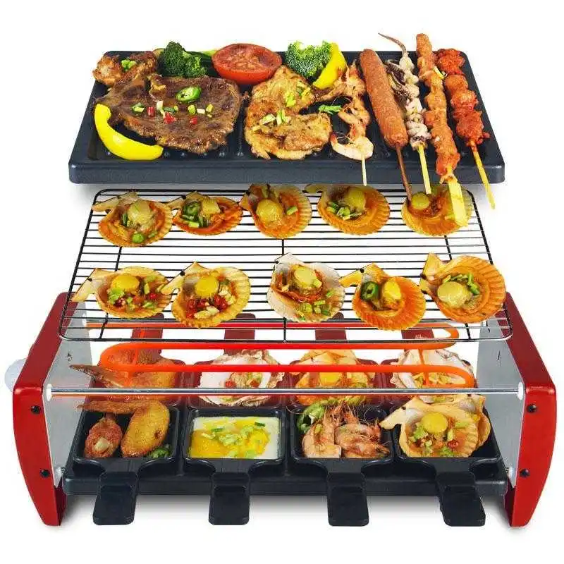 

Electrical grill frying pan cooking surface Electric barbecue machine Home barbecue Smokeless skewers, barbecue Frying and roa