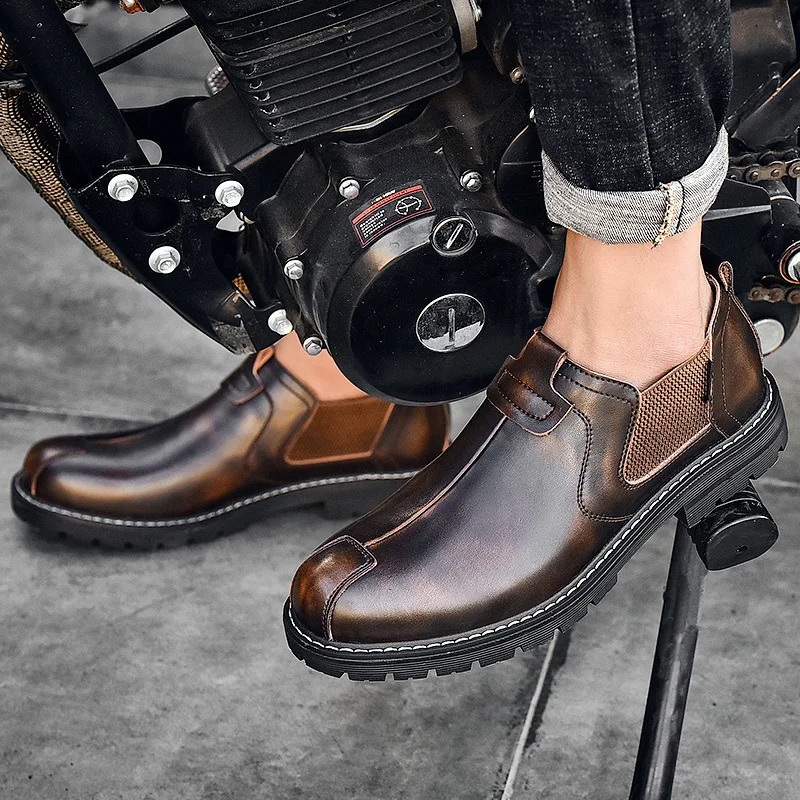 

Fashion casual men's Chelsea boots British ankle boots comfortable waterproof men's flat shoes fall 2021