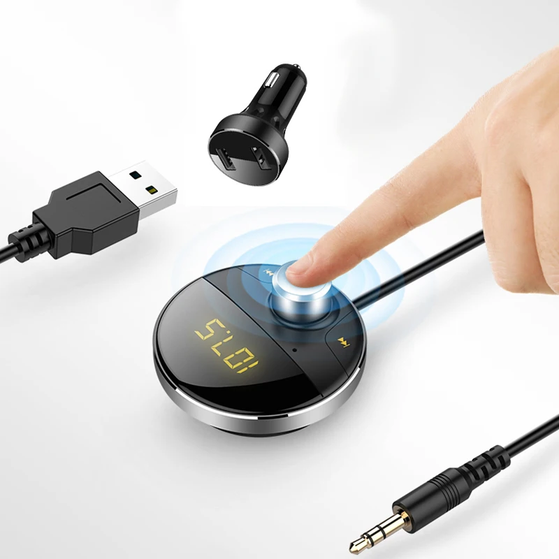 Автомобильный fm модулятор KORSEED Bluetooth mp3 плеер громкая связь USB SD TF карта FM