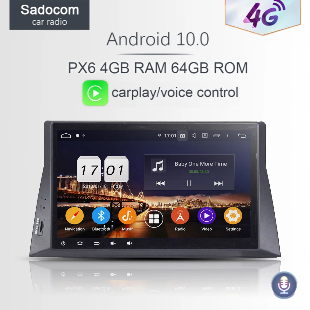 Автомобильный DVD плеер PX6 10 1 дюйма DSP 2 din Android 0 4 Гб ОЗУ + 64 ГБ 8 ядер для Honda ACCORD 2008 2009