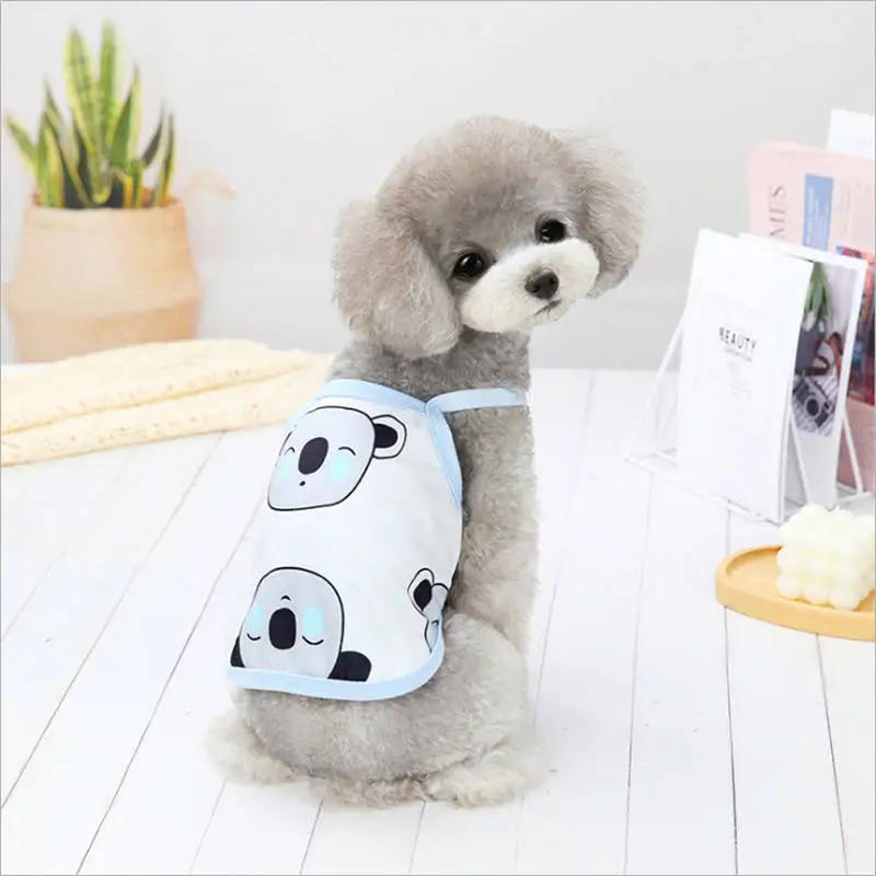 

New cartoon pet vest Teddy dog clothes spring and summer small dog VIP cat pet clothes