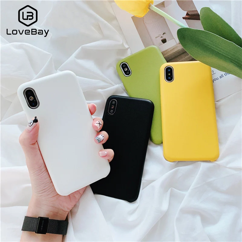 Lovebay матовый однотонный чехол для телефона iPhone X XR Xs Max ультра тонкие простые