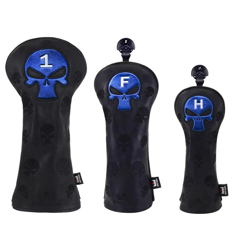 Craftsman Golf Driver Fairway Hybrid Headcover Club Protector со сменным номером Tag New Skull Pattern|Клюшки для
