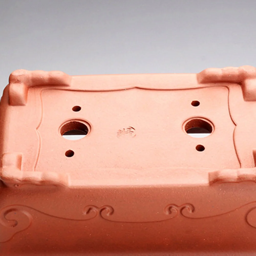 

1 Pcs Chinese Style Rectangular Plant Pot Ceramic Succulent Flower Pot Breathable Bonsai Planting Tub With Hole Garden Supplies