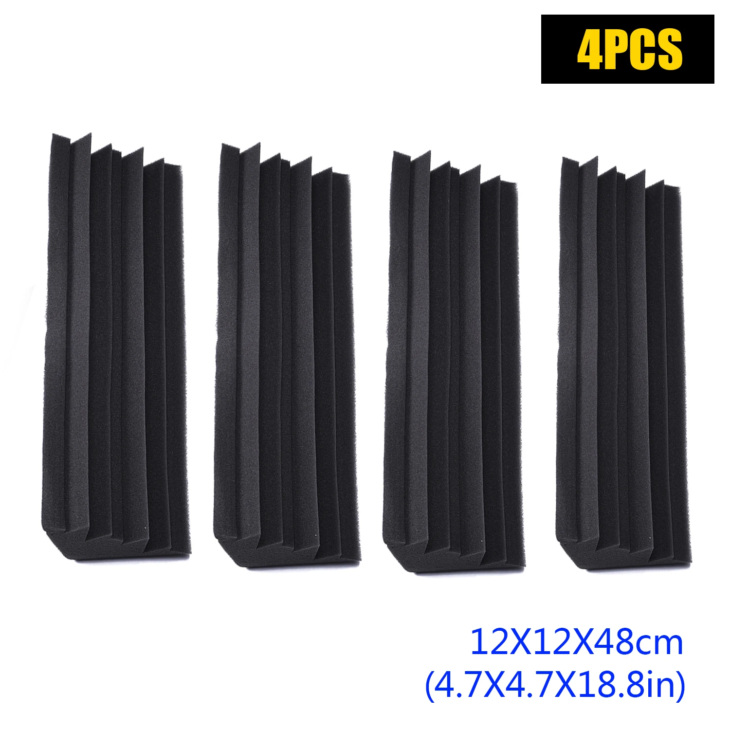 

4pcs/set Corner Acoustical Studio Foam Absorbers 12x12x48cm Sound Proof Sound-Absorbing Cotton For Recording Studios Accessories