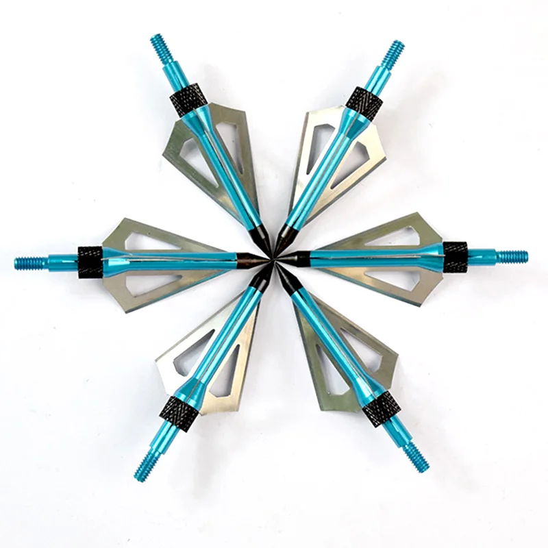 

12Pcs 100 Grain Broadheads 3 Blades Tips for Arrows Bolts Archery Bow Outdoor US Warehouse Free Shipping Hunting Sport Blue
