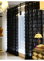 fashion cupcake blackblack curtains lace fabric sheers girl room ruffle romantic voile tulle curtain for living room window deco