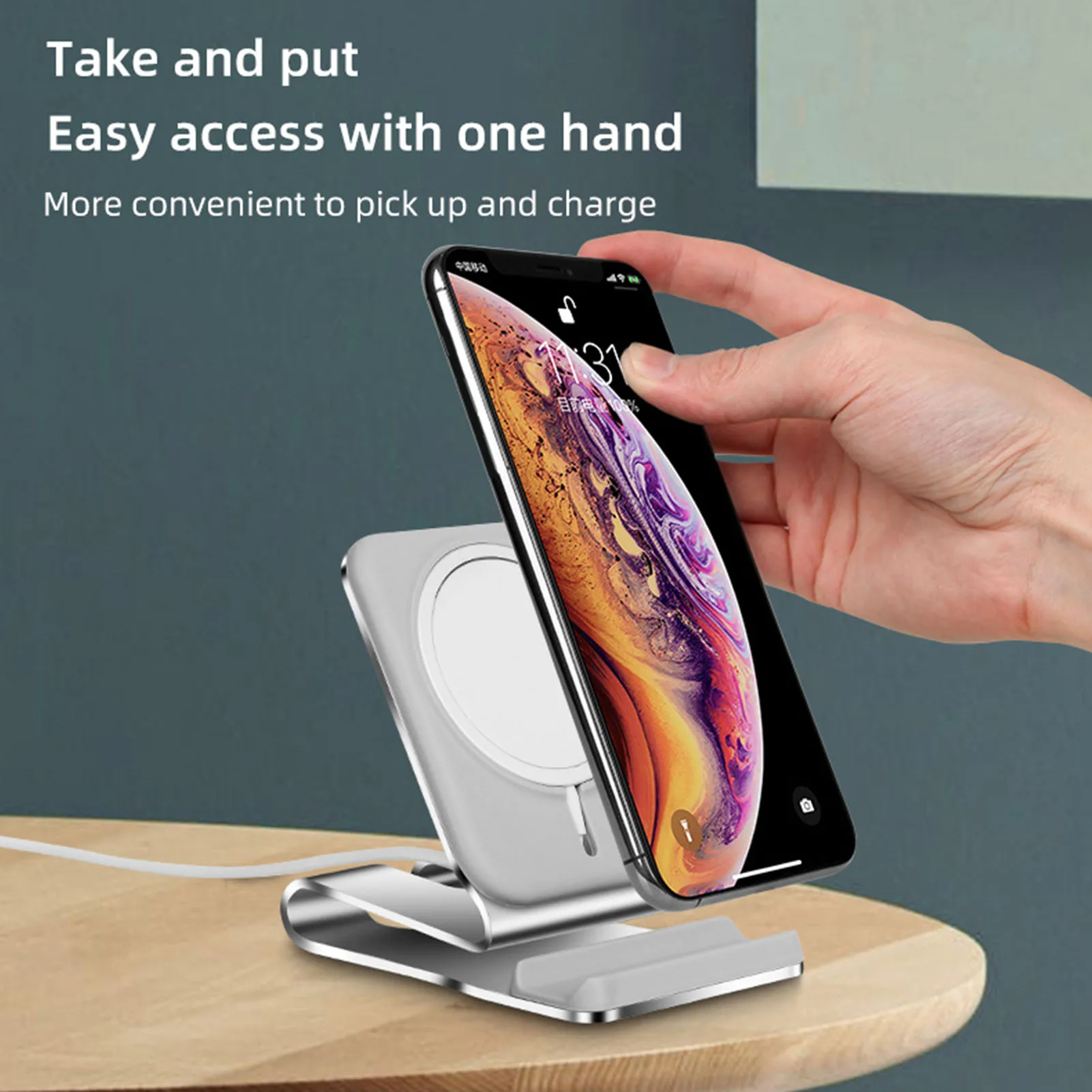 2 in 1 phone stand magsafe charger dock for iphone 12 mini wireless charger stand charge pad desk holder accessories free global shipping