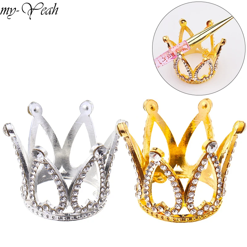My-Yeah золотые серебряные стразы корона дизайнерская щетка для ногтей держатель